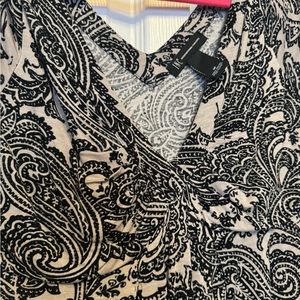 Navy Blue and cream INC dress with empire waist. Very flattering fit